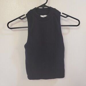 Aritzia Tna Black Sleeveless Crop Top